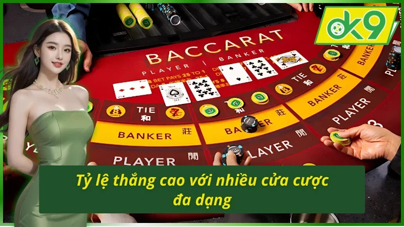 Baccarat OK9 sở hữu nhiều cửa cược đặc sắc